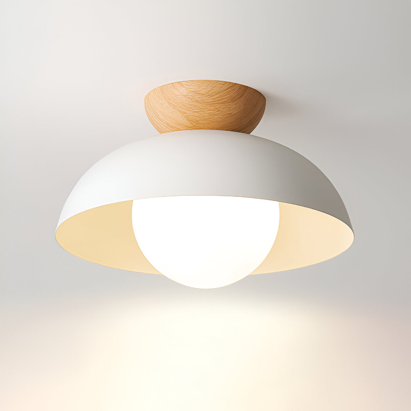 Modern Minimalist | Flush Mount Ceiling Light with Tri-Colour LED | Elegant Glass Dome Design for Soft Ambient Illumination