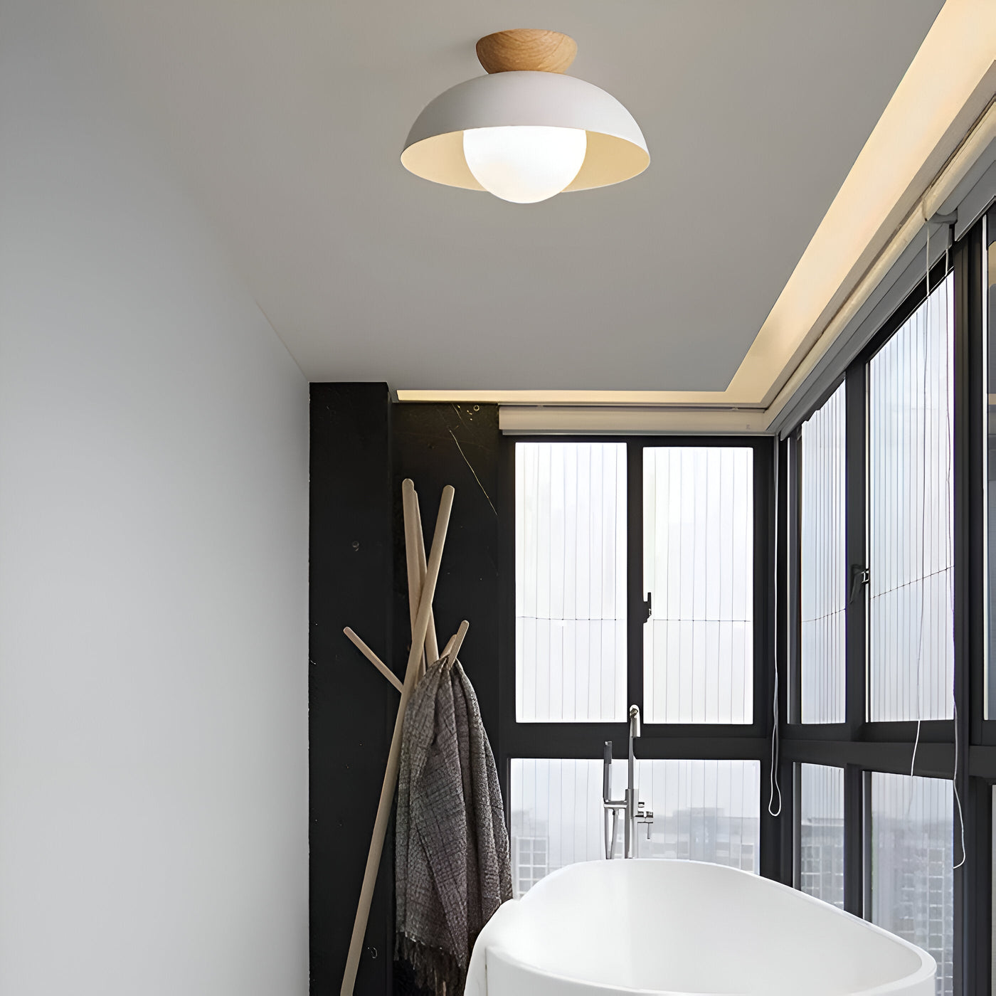 Modern Minimalist | Flush Mount Ceiling Light with Tri-Colour LED | Elegant Glass Dome Design for Soft Ambient Illumination 3