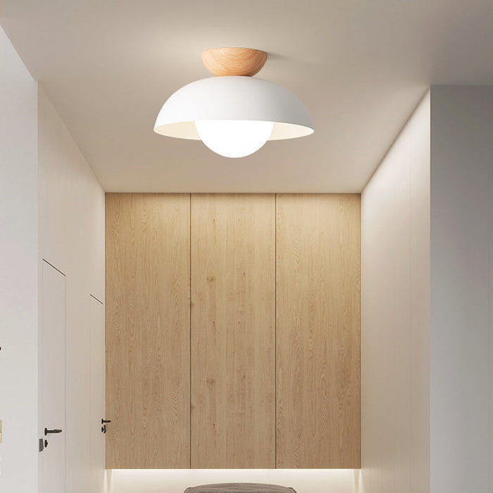 Modern Minimalist | Flush Mount Ceiling Light with Tri-Colour LED | Elegant Glass Dome Design for Soft Ambient Illumination 4