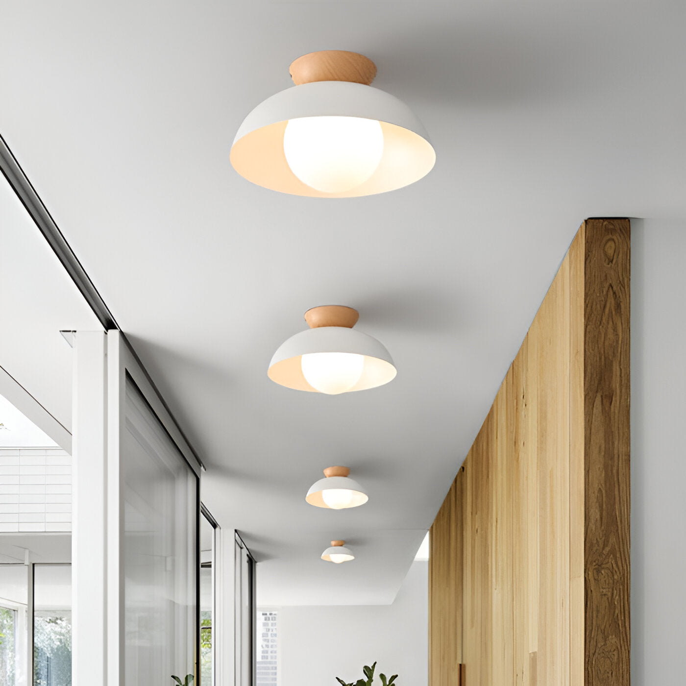 Modern Minimalist | Flush Mount Ceiling Light with Tri-Colour LED | Elegant Glass Dome Design for Soft Ambient Illumination 6