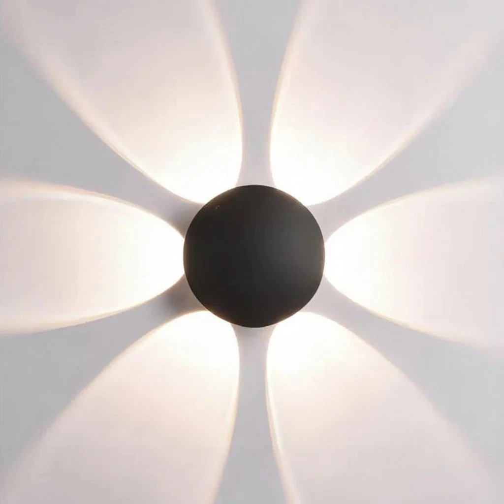 Outdoor Wall Light LED, Black Exterior Wall Light in Aluminium and Glass, IP65 Porch Light for Outdoor Lighting