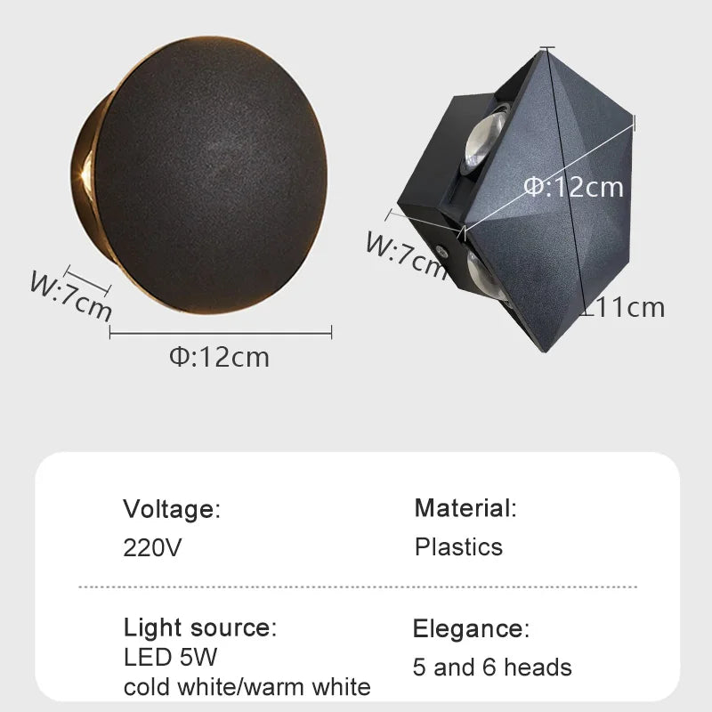 Outdoor Wall Light LED, Black Exterior Wall Light in Aluminium and Glass, IP65 Porch Light for Outdoor Lighting_07