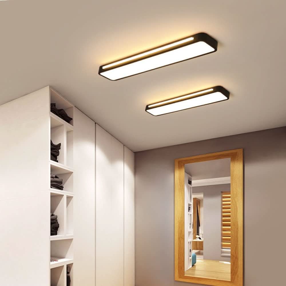 LED Ceiling Lights for Living Room and Hallway, Black Ceiling Light, Dimmable Strip Ceiling Light, Nordic Light Fitting_05