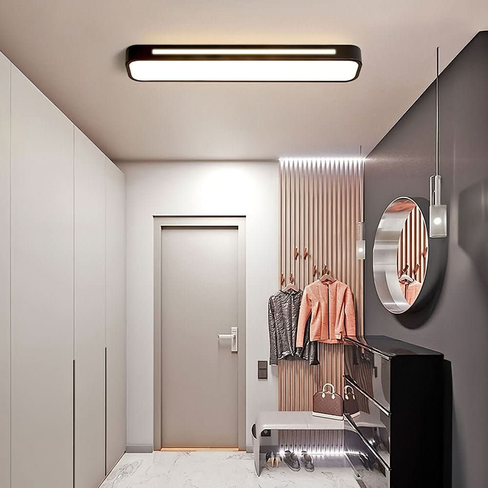 LED Ceiling Lights for Living Room and Hallway, Black Ceiling Light, Dimmable Strip Ceiling Light, Nordic Light Fitting_06