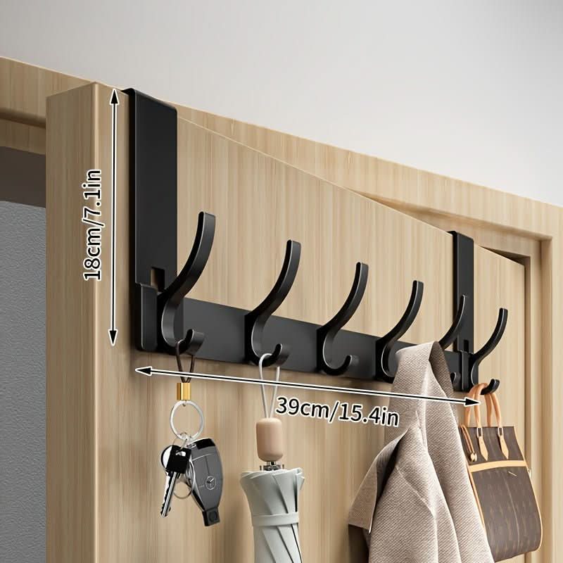 Over the Door Coat Hooks, Door Hooks for Towels and Clothes, Aluminium Over the Door Hanger with 6 or 7 Hooks