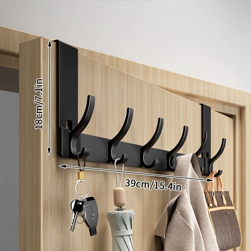Over the Door Coat Hooks, Door Hooks for Towels and Clothes, Aluminium Over the Door Hanger with 6 or 7 Hooks_03