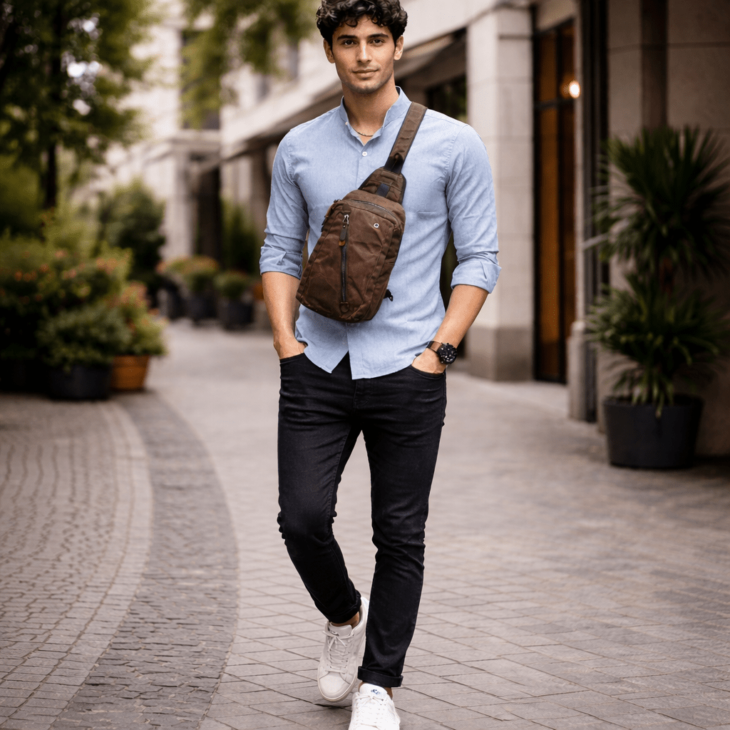 Canvas Sling Backpack, Travel Sling Bag for Everyday Use