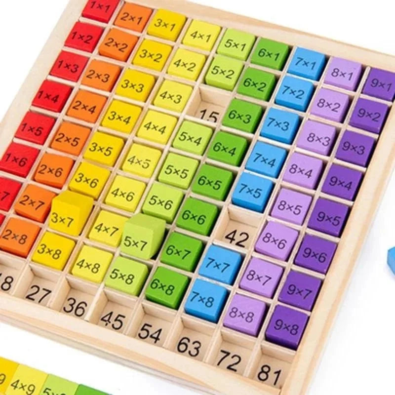 Wooden Multiplication Board with Storage Box, Times Tables Game, Montessori Toys for 3 Year Olds_03