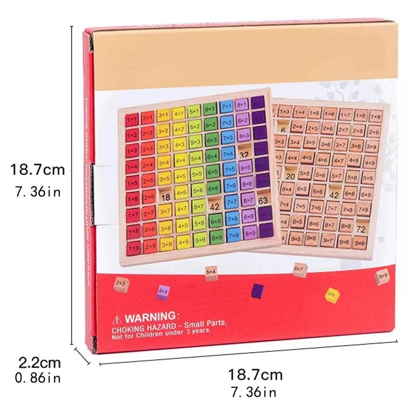 Wooden Multiplication Board with Storage Box, Times Tables Game, Montessori Toys for 3 Year Olds_04