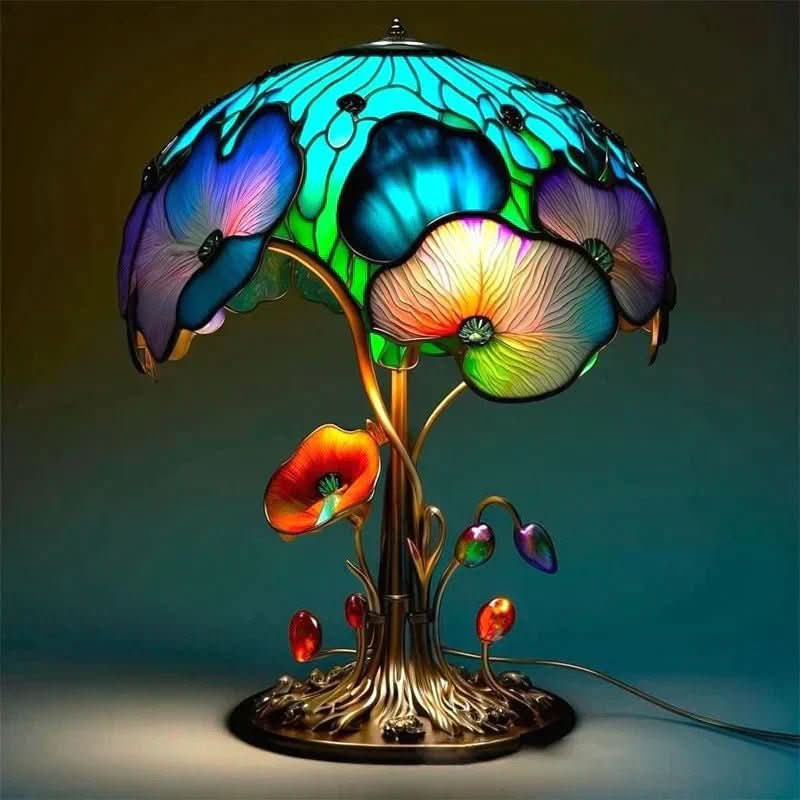Mosaic Table Lamp, Glass Bedside Lamp for Bedroom – image 4