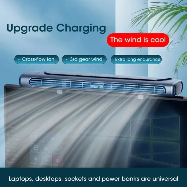 Multi-Function Fan | USB Rechargeable Clip-On Air Conditioner with LED Light Strip | Adjustable Speed for Enhanced Comfort 0