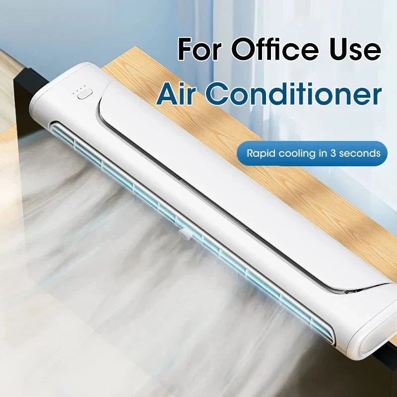 Multi-Function Fan | USB Rechargeable Clip-On Air Conditioner with LED Light Strip | Adjustable Speed for Enhanced Comfort