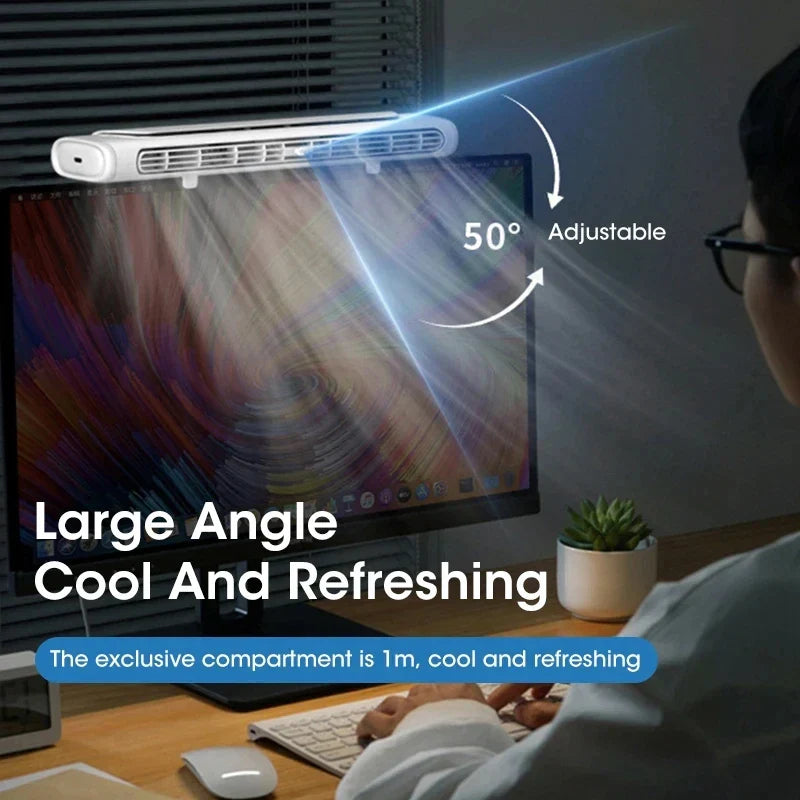 Multi-Function Fan | USB Rechargeable Clip-On Air Conditioner with LED Light Strip | Adjustable Speed for Enhanced Comfort 4