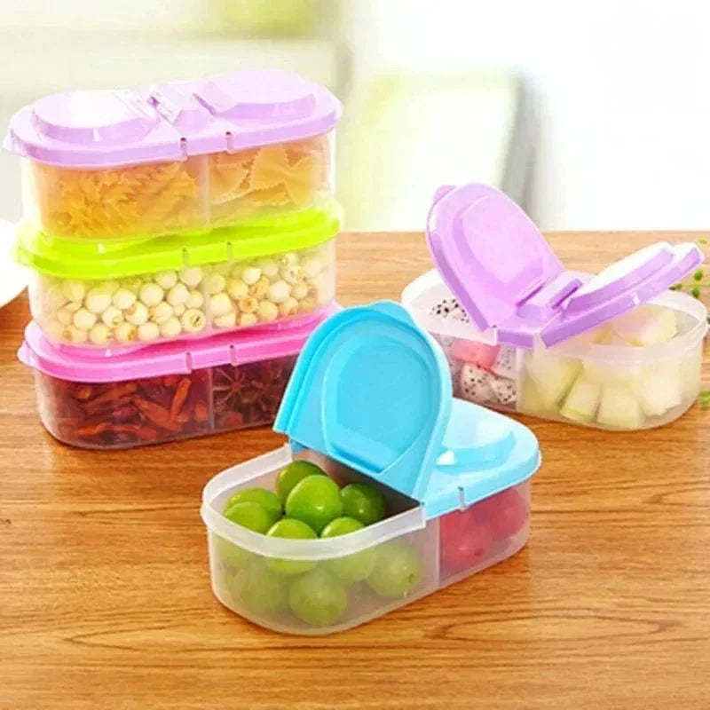 Plastic Storage Box with Compartments, Snack Box for Fruit and Dry Food