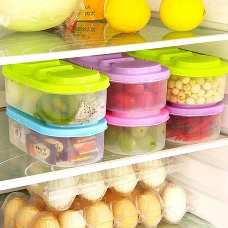 Plastic Storage Box with Compartments, Food Storage Containers for Fridge and Pantry – image 5