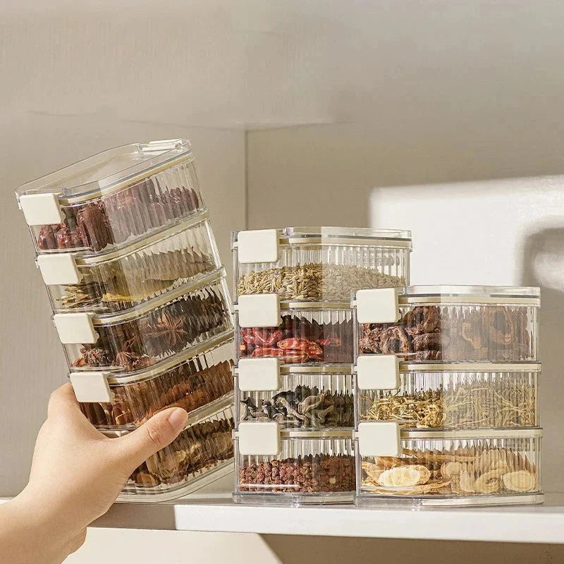 Stackable Food Storage Containers for Spices and Dry Food