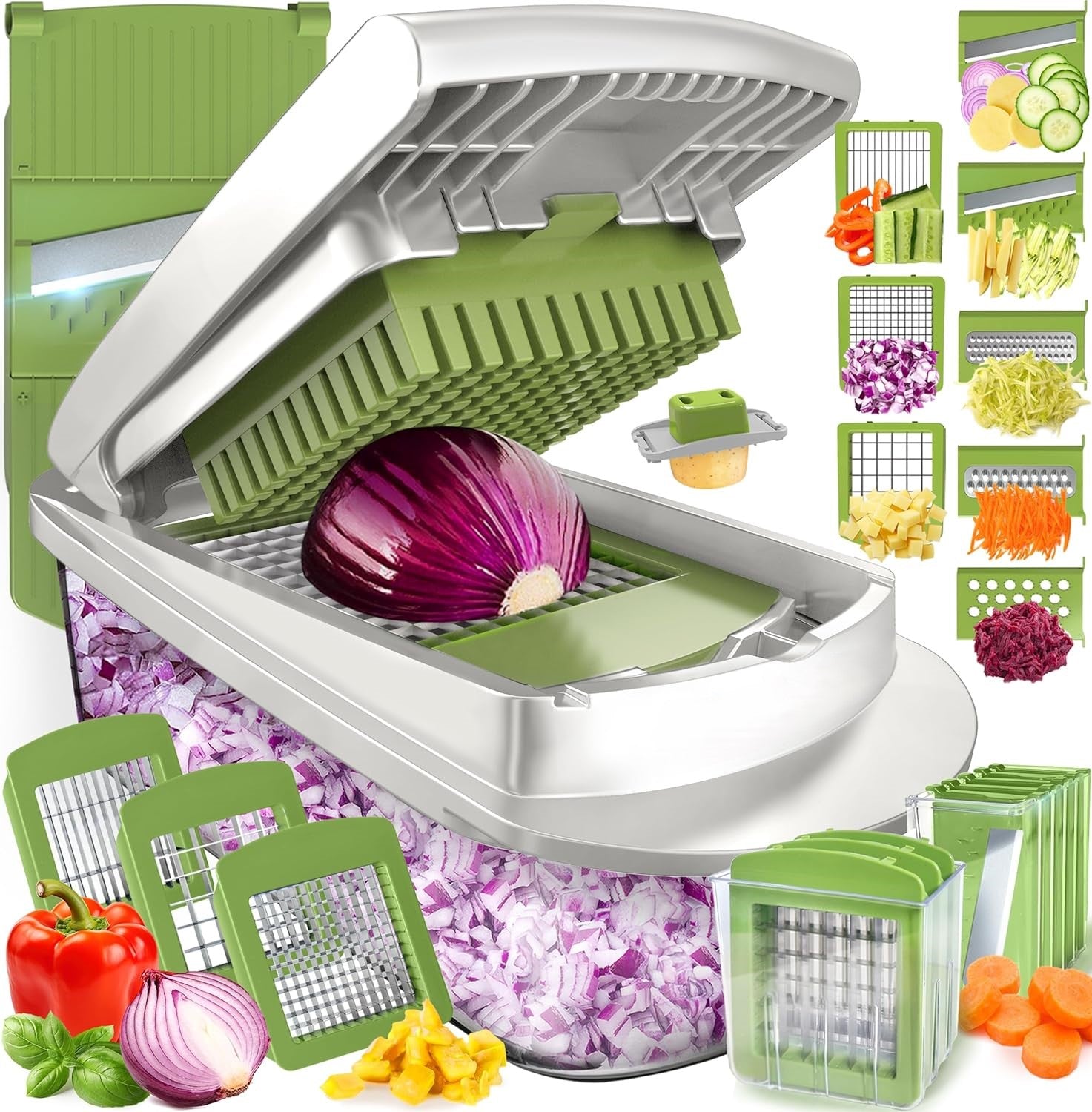 MultiPrep | 10-in-1 Vegetable Slicer with 8 Blades | Efficient Meal Prep Tool for Quick Cooking