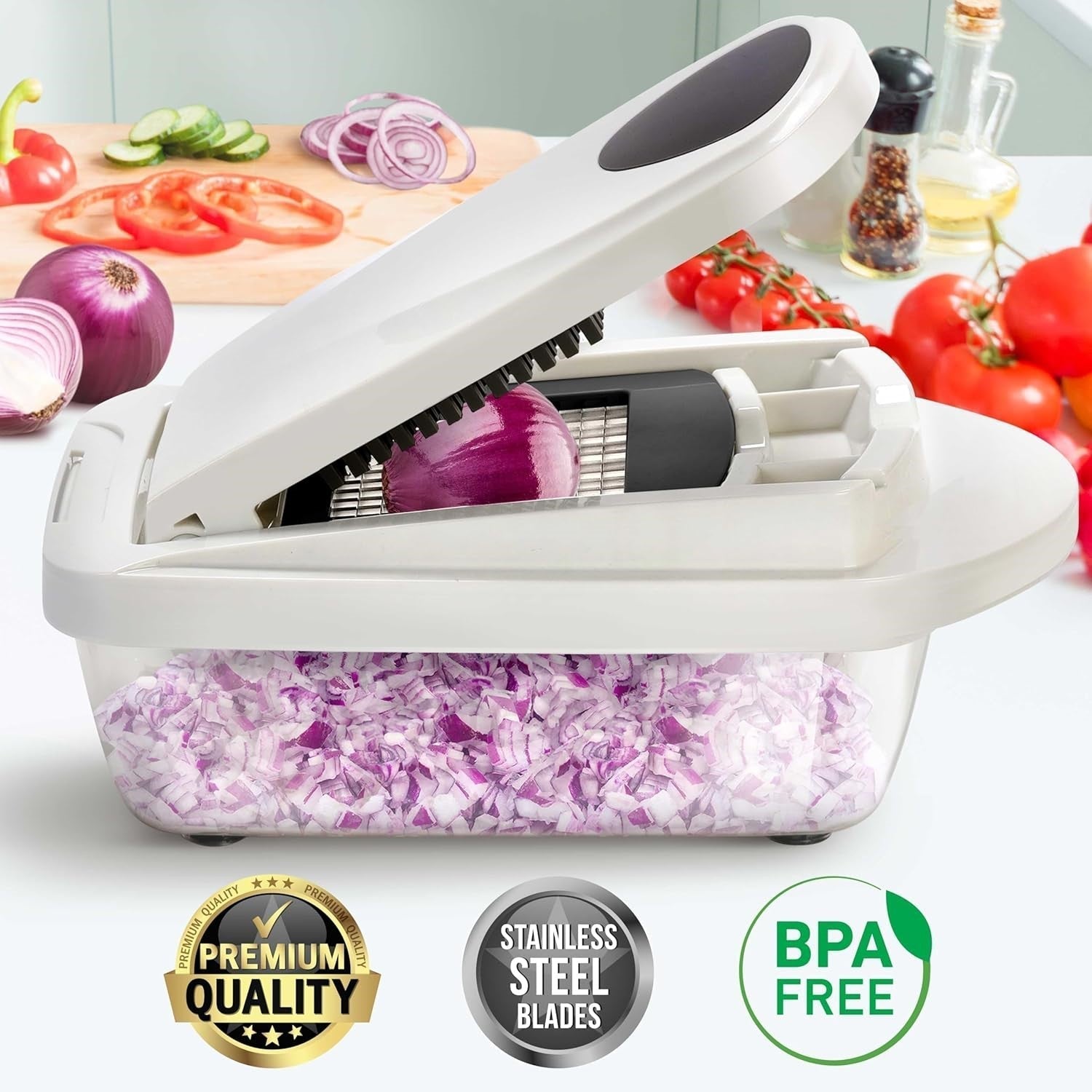 MultiPrep | 10-in-1 Vegetable Slicer with 8 Blades | Efficient Meal Prep Tool for Quick Cooking 8