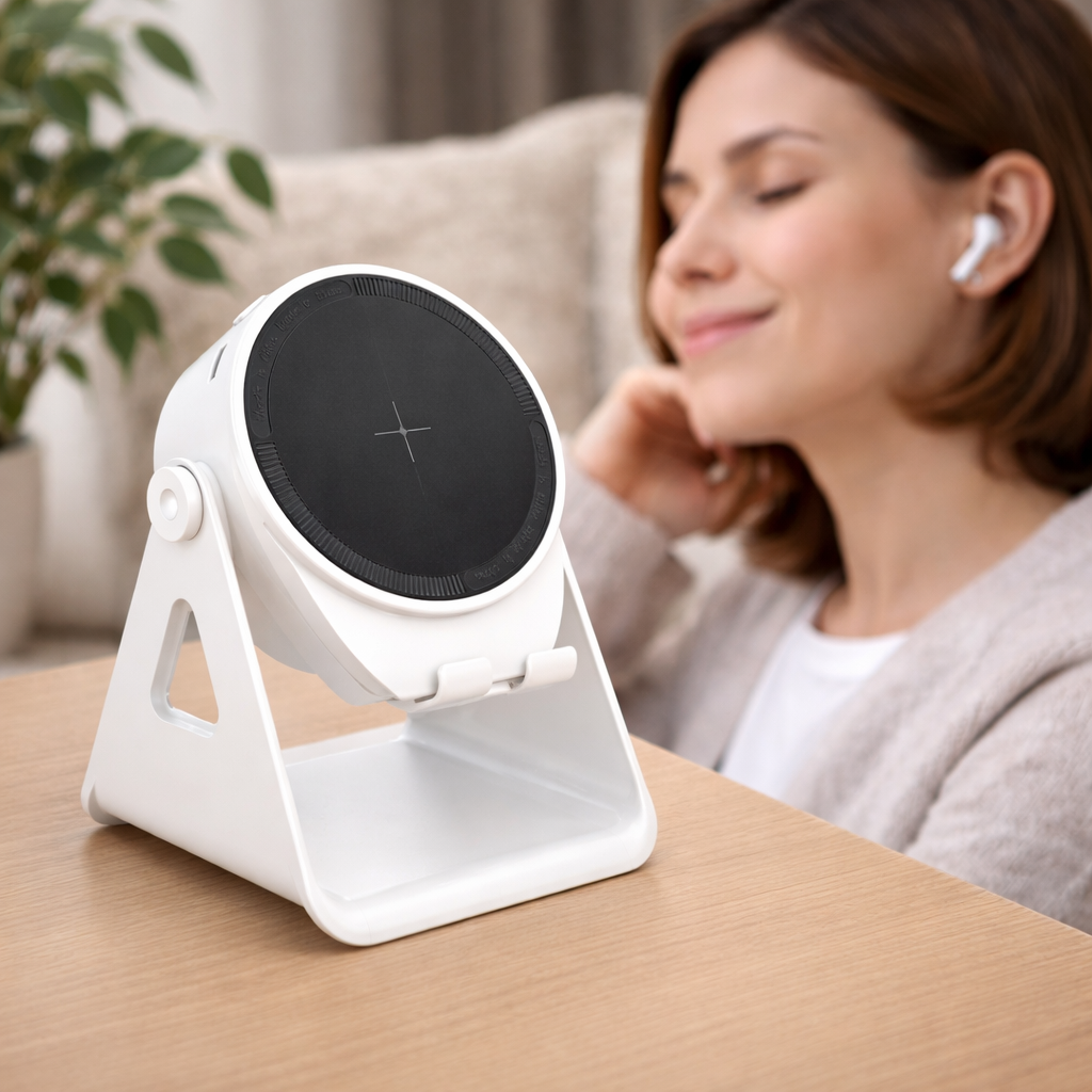 Multifunctional Bluetooth Speaker Phone Stand with Wireless Charging & LED Lights 3
