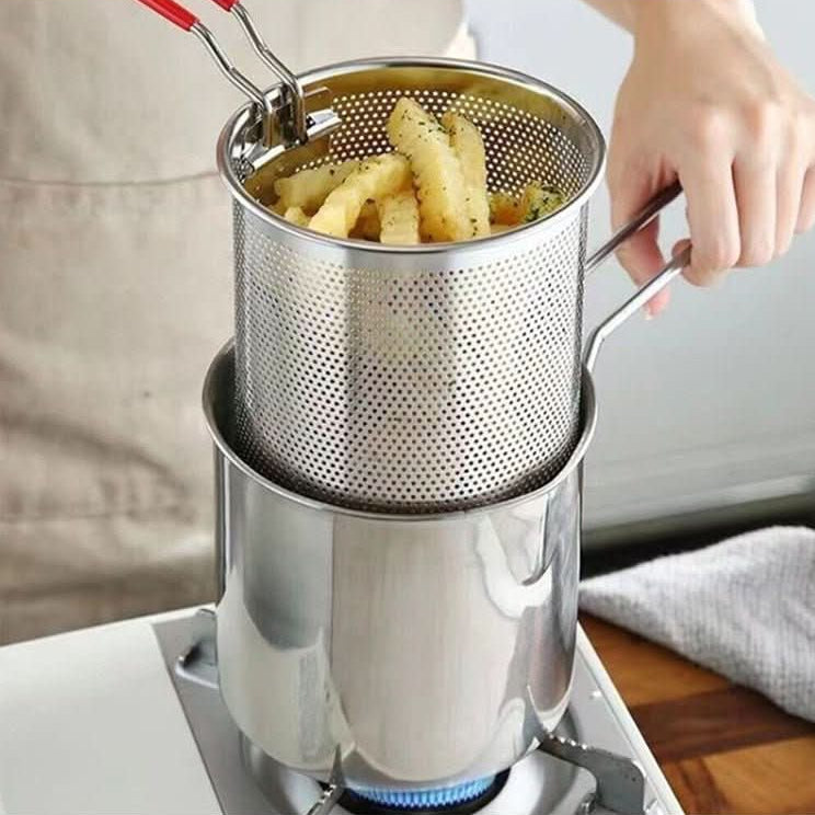 Induction Pan for Deep Frying, Stainless Steel Pot 1200 ml with Pouring Spout, Chip Pan, Milk Pan, Pasta Pot_00