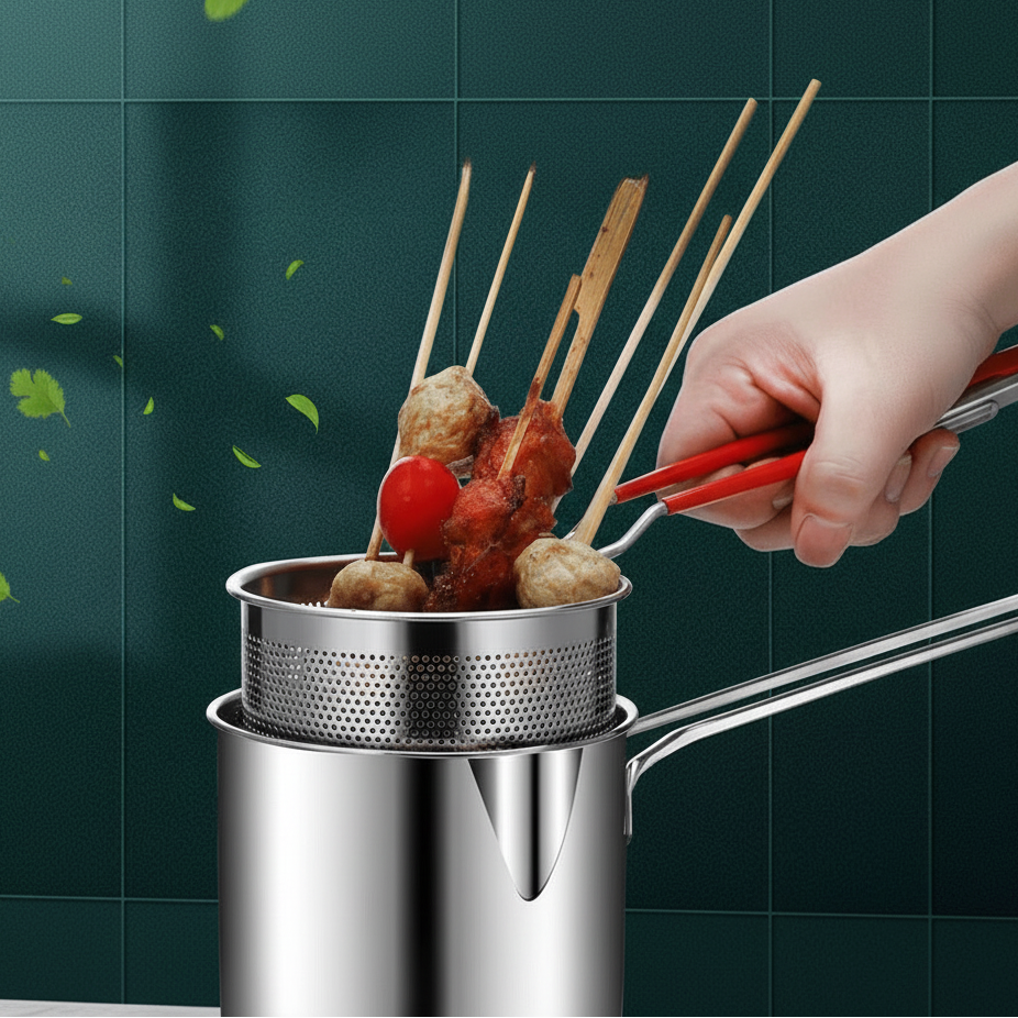 Induction Pan for Deep Frying, Stainless Steel Pot 1200 ml with Pouring Spout, Chip Pan, Milk Pan, Pasta Pot_03