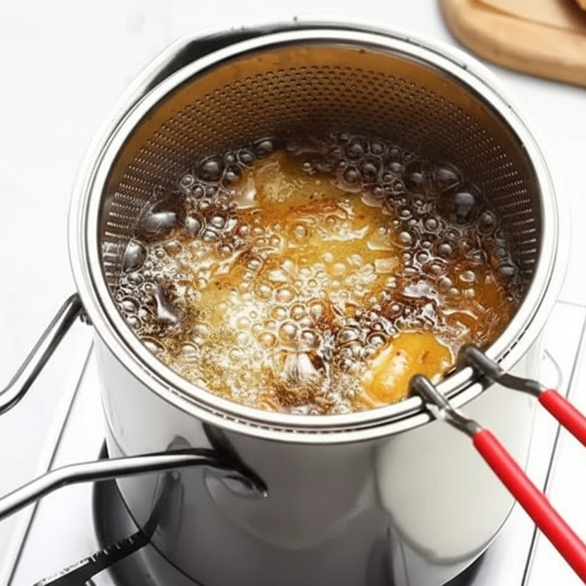 Induction Pan for Deep Frying, Stainless Steel Pot 1200 ml with Pouring Spout, Chip Pan, Milk Pan, Pasta Pot_02