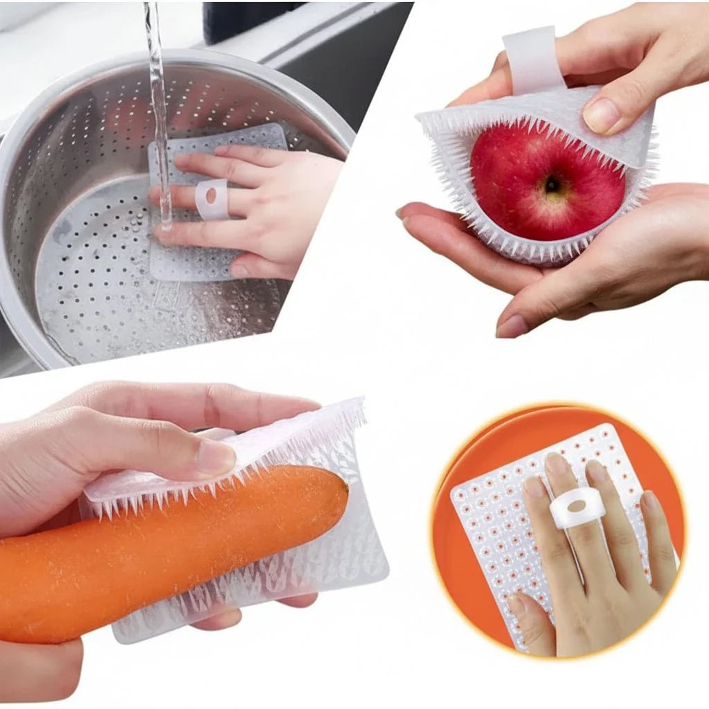 Vegetable Brushes Set of 3, Veg Brush for Fruit and Vegetables, Flexible Kitchen Brushes with Ergonomic Handle_04