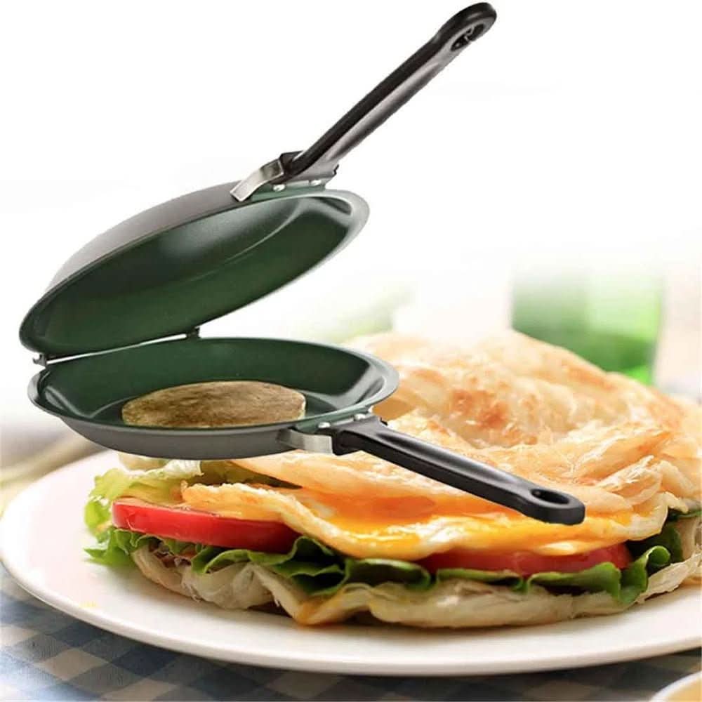 Cast Iron Pan, Non Stick Frying Pan for Pancakes and Scrambled Eggs, Induction Pan with Flip Handle_02