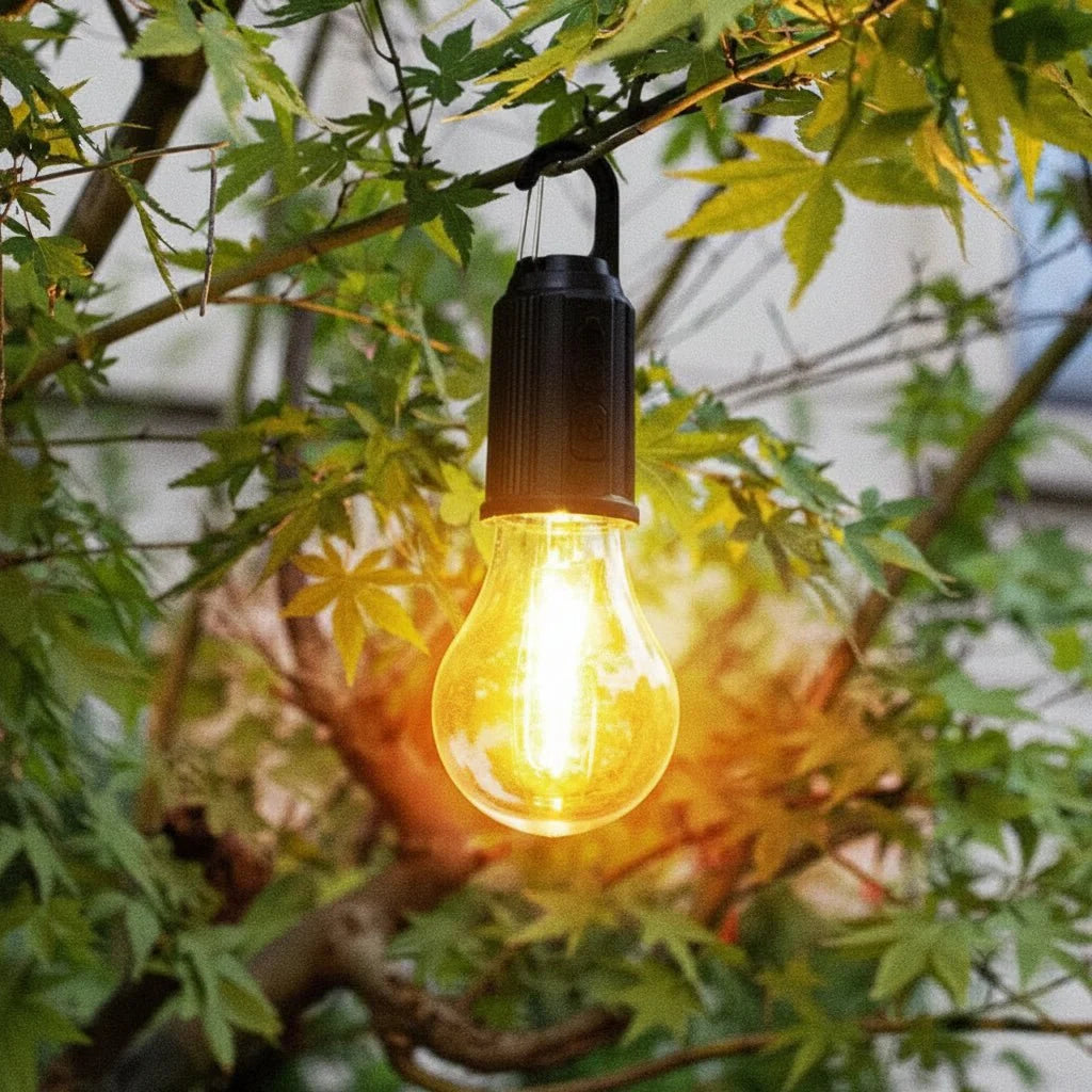 Solar Light Bulb, Rechargeable Camping Light with Hook for Tent, Emergency Light for Hiking and Fishing_00