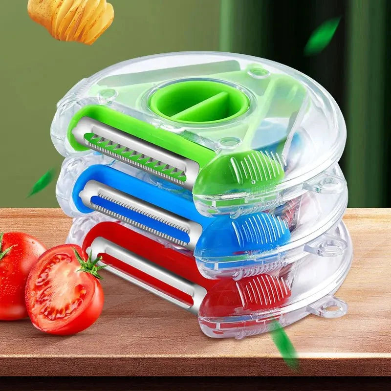 Potato Peeler 3 in 1, Julienne Peeler and Vegetable Slicer, Stainless Steel Kitchen Peeler for Fruit and Veg
