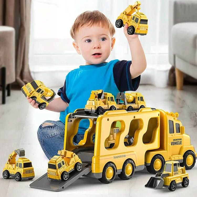 Car Transporter Toy with 4 or 6 Toy Cars, Toy Lorry with Light and Sound, Toys for 3 Year Old Boys with Car Storage_03