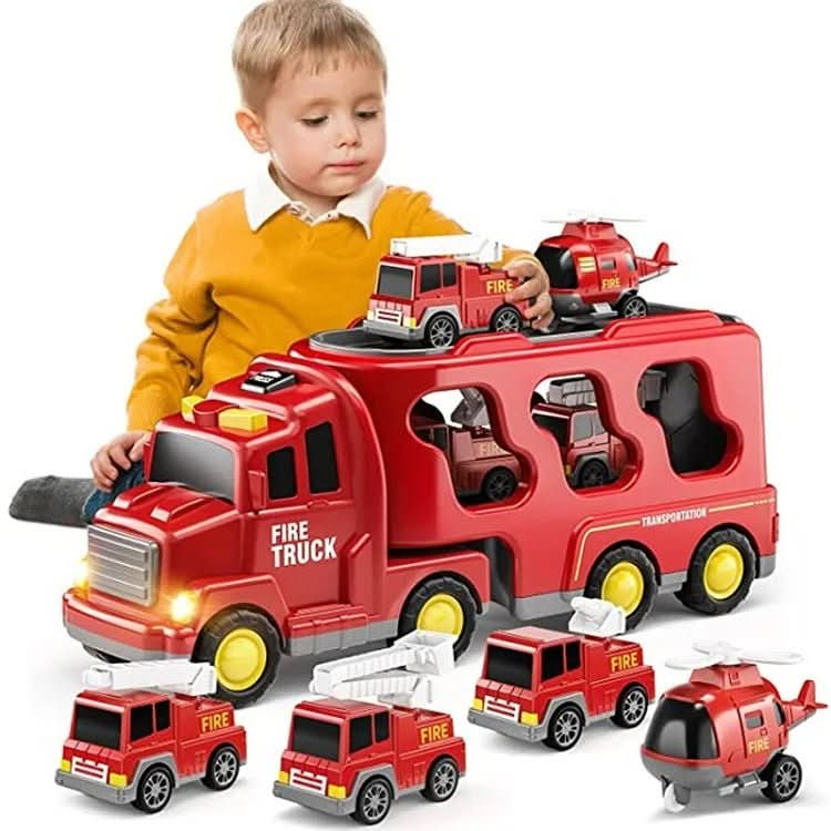 Car Transporter Toy with 4 or 6 Toy Cars, Toy Lorry with Light and Sound, Toys for 3 Year Old Boys with Car Storage_08