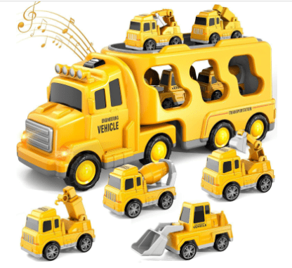 Car Transporter Toy with 4 or 6 Toy Cars, Toy Lorry with Light and Sound, Toys for 3 Year Old Boys with Car Storage_09