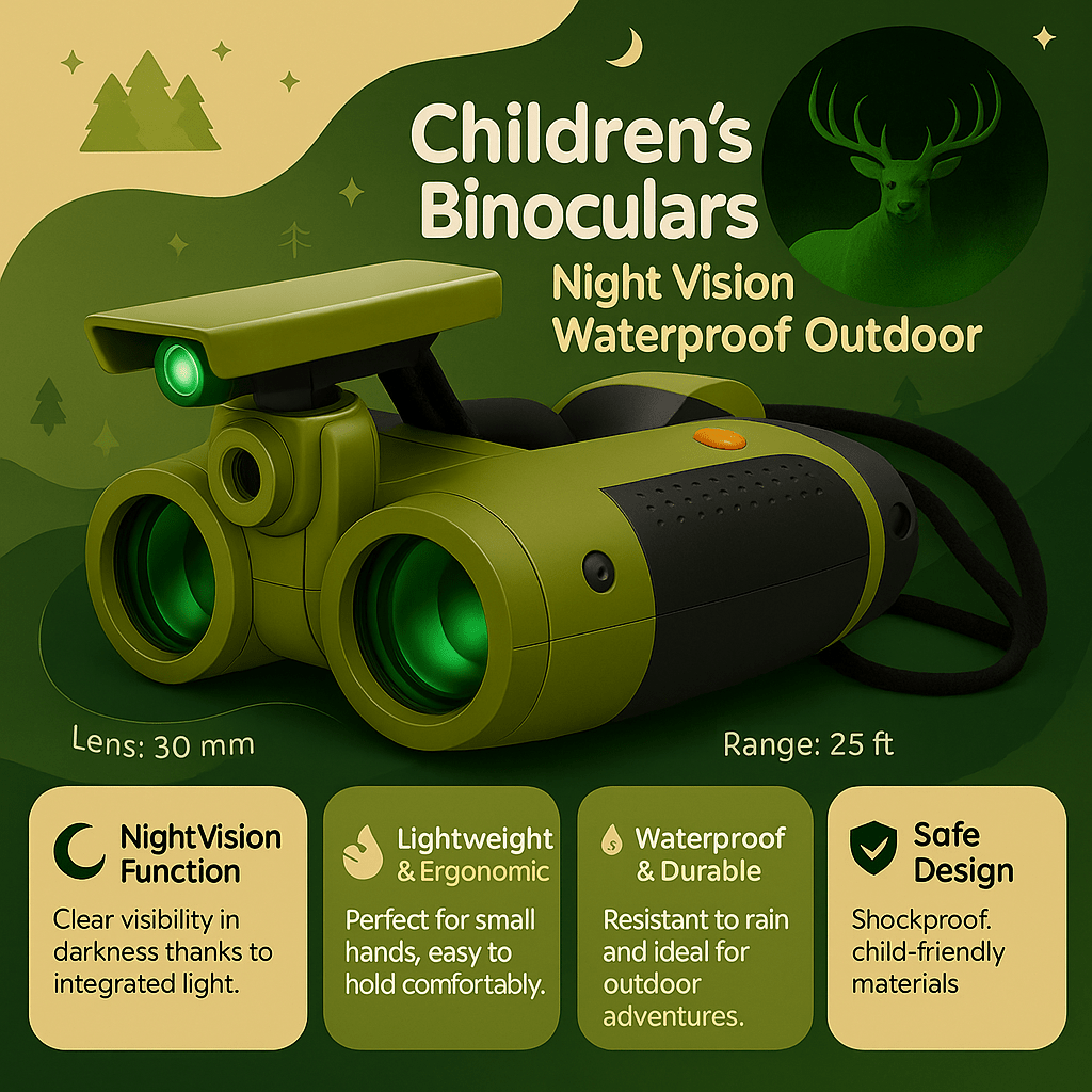 Childrens Binoculars, Night Vision Binoculars for Kids, Shockproof Compact Binoculars for Outdoor Adventures_02