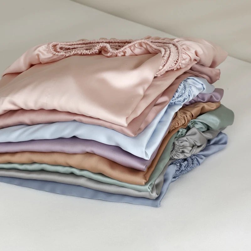 Fitted Bed Sheets, King Size Fitted Sheet, Cooling Bedding in Smooth Elastic Polyester for Single and Queen Beds_01