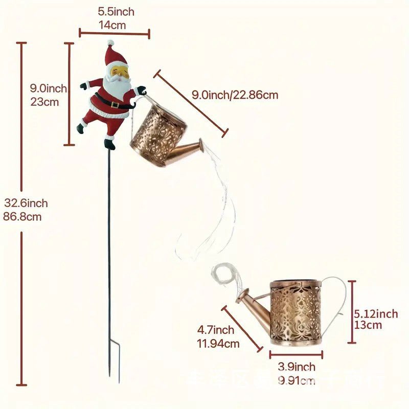 Solar Garden Lantern, Santa Watering Can Christmas Lantern, Outdoor Christmas Decorations, Solar Garden Light IP44_08