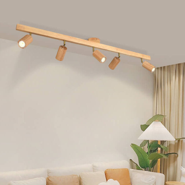 Natural Harmony | Flush Mount Ceiling Light Fixture with Dual LED Illumination | Japanese Wooden Design for Cozy Spaces 6