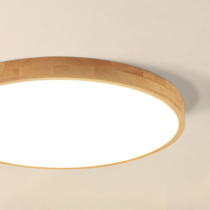 Navi Flush Mount Ceiling Light | Ultra-Thin Solid Wood Design, 18W LED 6