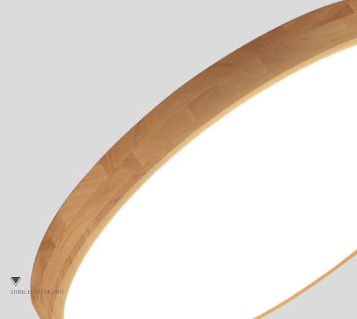 Navi Flush Mount Ceiling Light | Ultra-Thin Solid Wood Design, 18W LED 7