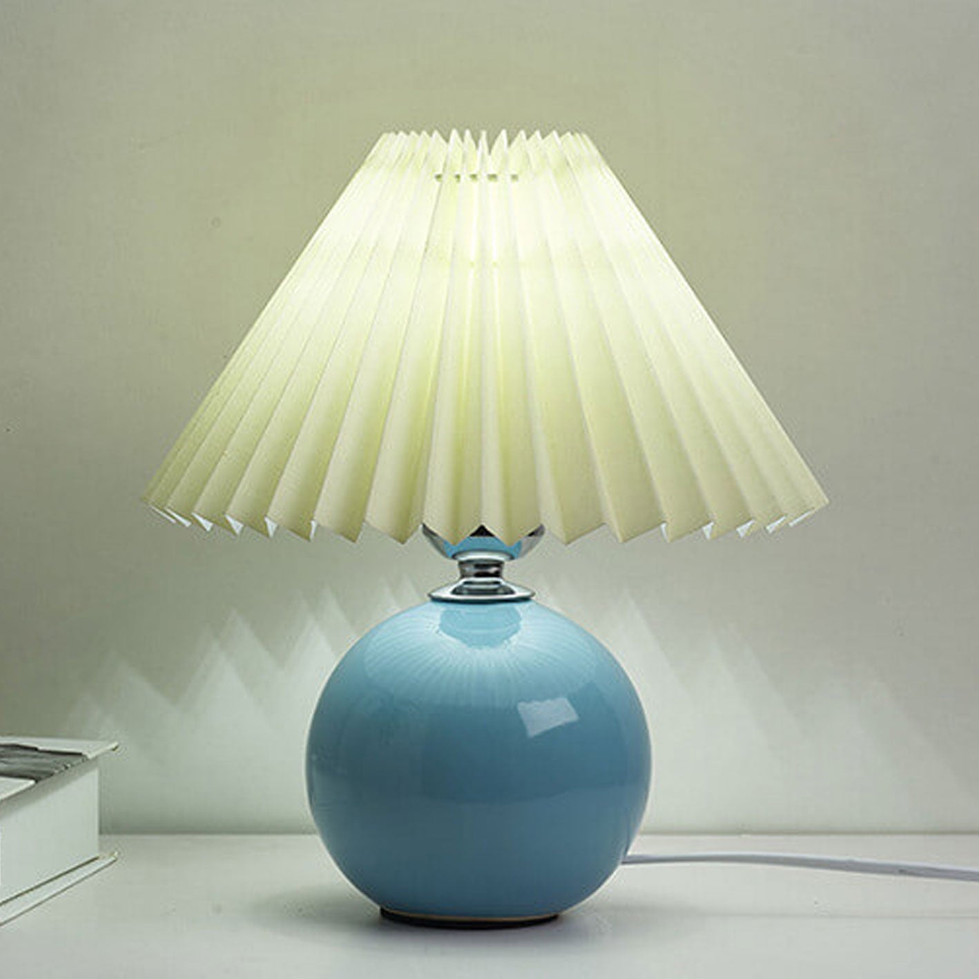 Nora Ceramic Table Lamp | Vintage Design, Soft Ambient Glow for Bedroom or Living Room