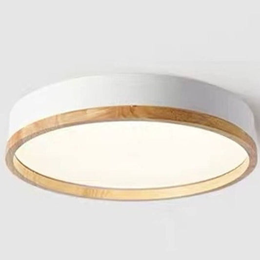Nora Flush Mount Ceiling Light | LED, Scandinavian Design with Natural Wood 0