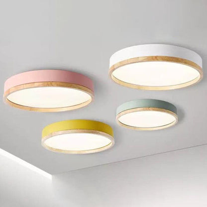 Nora Flush Mount Ceiling Light | LED, Scandinavian Design with Natural Wood 2
