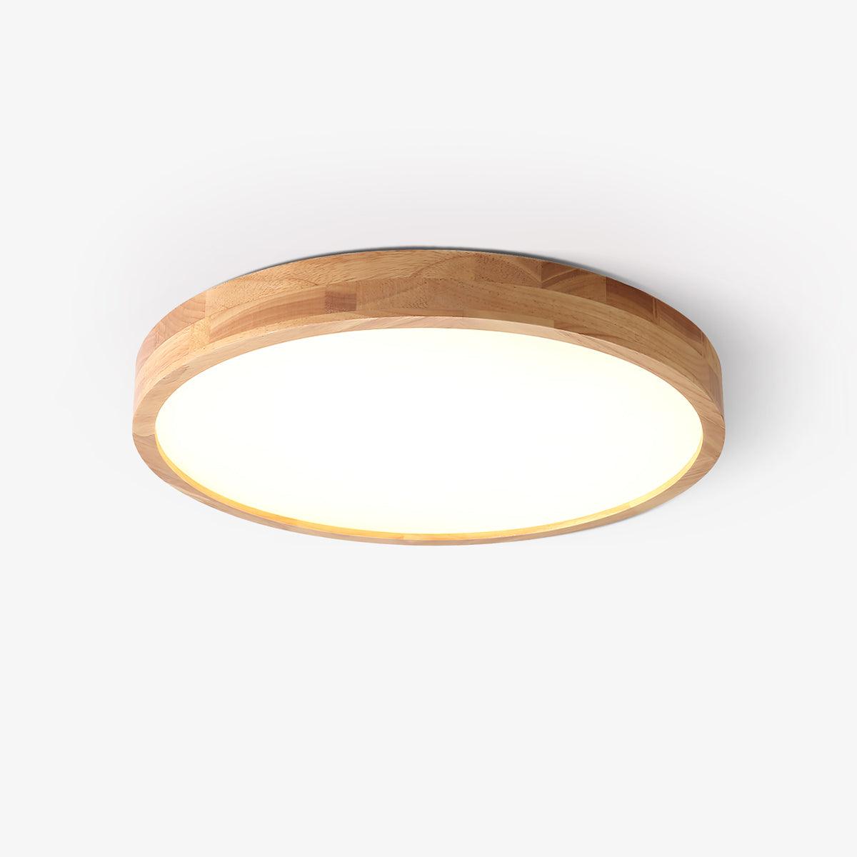 Nora Flush Mount Ceiling Light | Round Wooden LED, Energy Efficient
