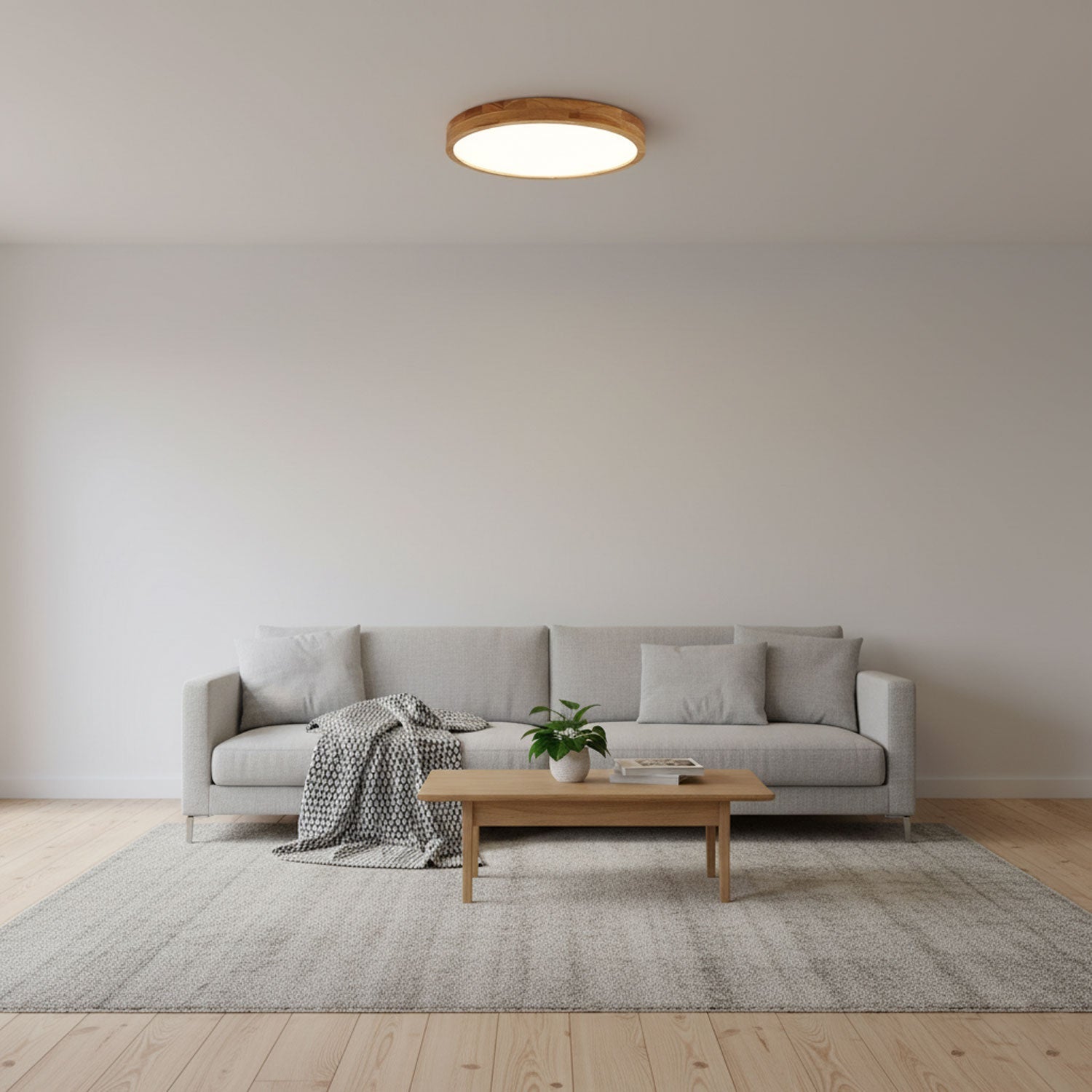 Nora Flush Mount Ceiling Light | Round Wooden LED, Energy Efficient 4