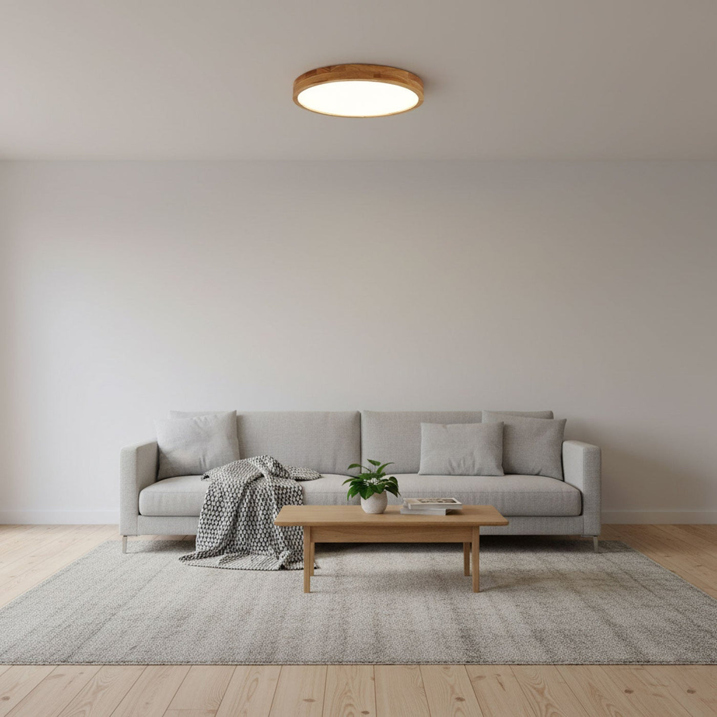 Nora Flush Mount Ceiling Light | Round Wooden LED, Energy Efficient 4