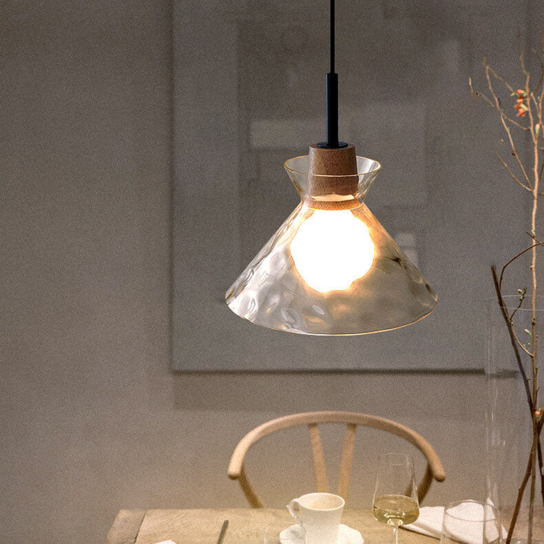 NordicAura | Elegant Rippled Glass Kitchen Pendant Lighting Fixture 6