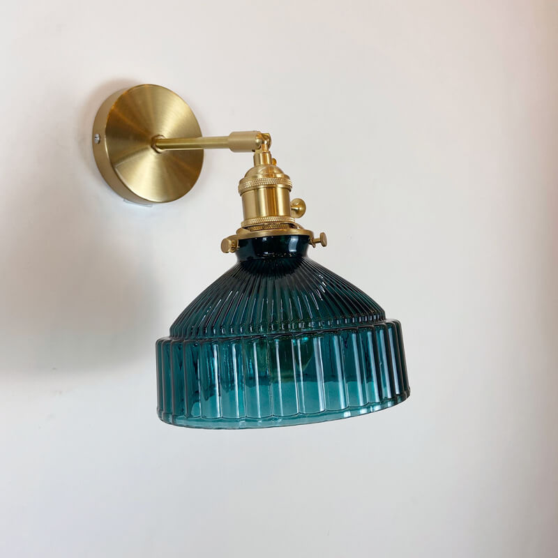 NordicAura | Elegant Vintage Brass Glass Dome Wall Sconce Lighting 0