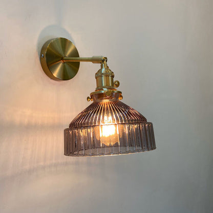 NordicAura | Elegant Vintage Brass Glass Dome Wall Sconce Lighting 4