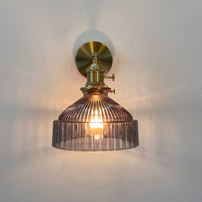 NordicAura | Elegant Vintage Brass Glass Dome Wall Sconce Lighting 5