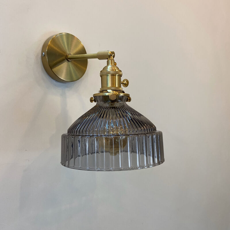 NordicAura | Elegant Vintage Brass Glass Dome Wall Sconce Lighting 6